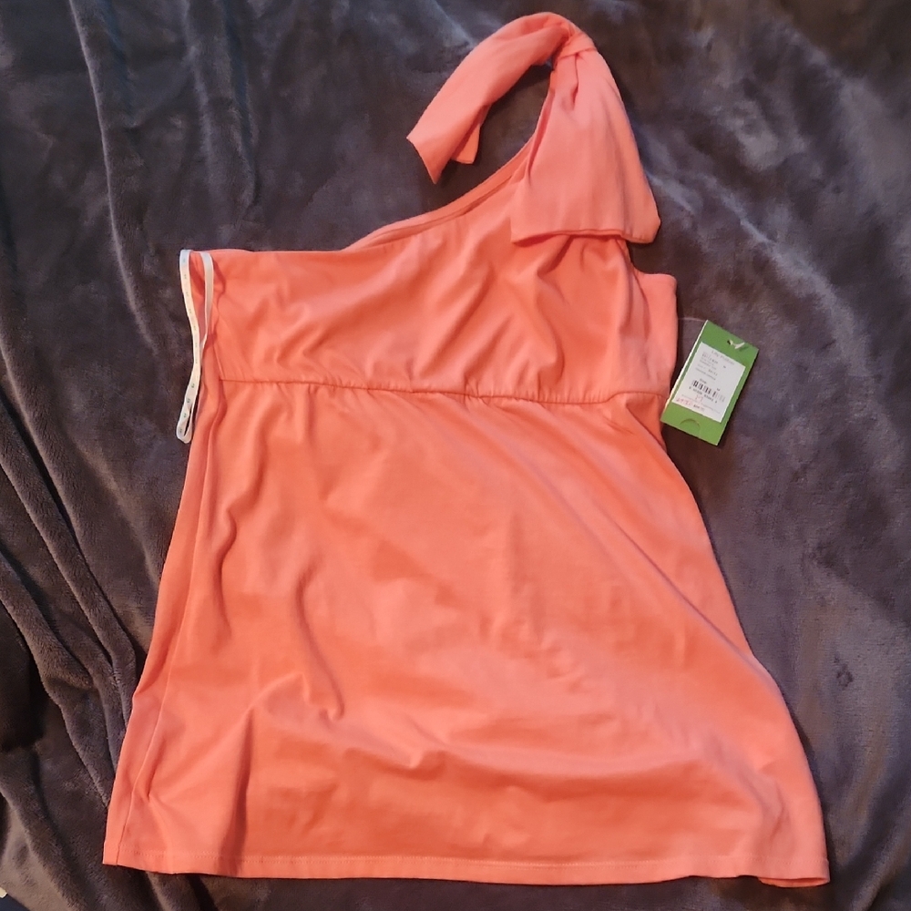 Lilly Pulitzer One-Shoulder Coral Top